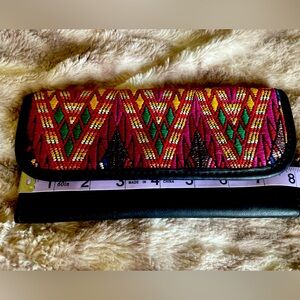 Huipil leather wallet